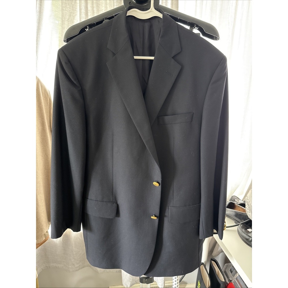 VTG Brooks Brothers Mens Black Wool Blazer Gold Buttons Canada